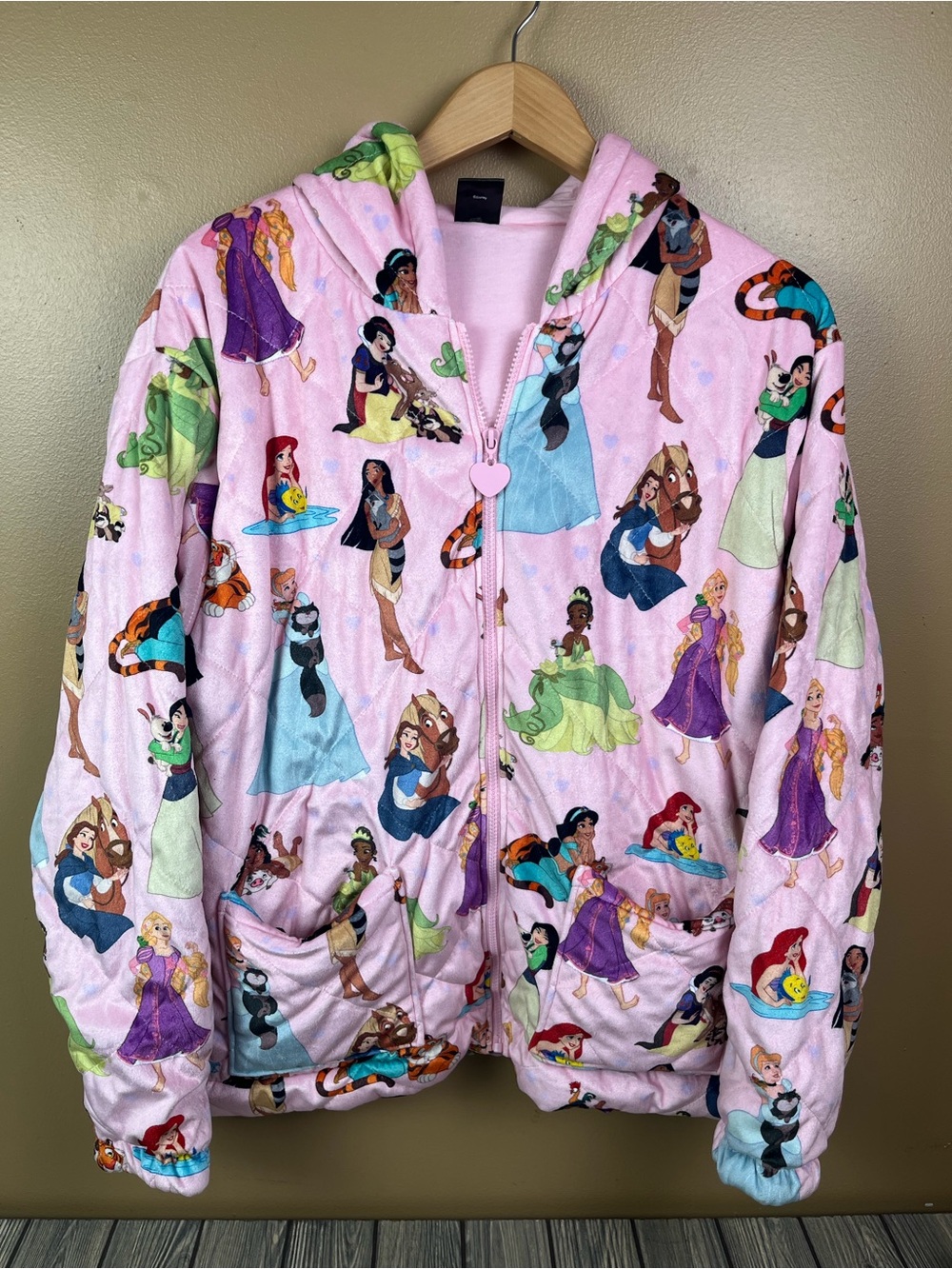Disney Cakeworthy Pink Quilted Princess Jacket Coat Women's Large